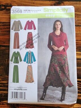 Simplicity #3568 Uncut Sewing Pattern Sz 10-18 - Misses' Sportswear Collection